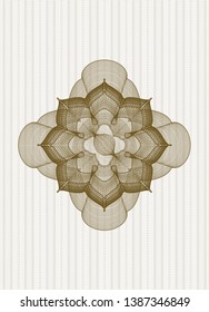 Brown money style rosette. Vector Illustration. Detailed.