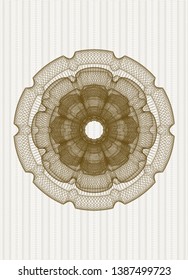 Brown money style rosette. Vector Illustration. Detailed.