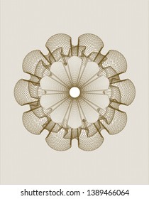 Brown money style rosette. Vector Illustration. Detailed.