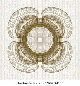 Brown money style rosette. Vector Illustration. Detailed.