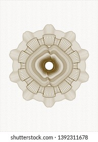 Brown money style rosette. Vector Illustration. Detailed.