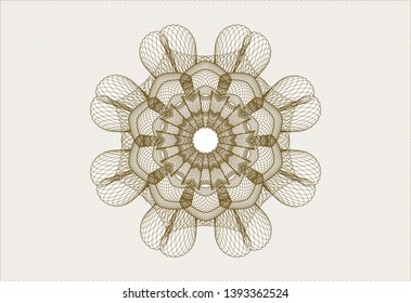 Brown money style rosette. Vector Illustration. Detailed.