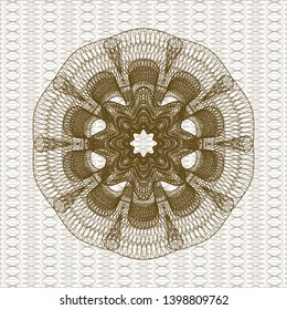 Brown money style rosette. Vector Illustration. Detailed.