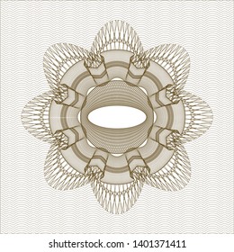 Brown money style rosette. Vector Illustration. Detailed.