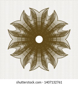 Brown money style rosette. Vector Illustration. Detailed.