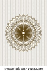 Brown money style rosette. Vector Illustration. Detailed.