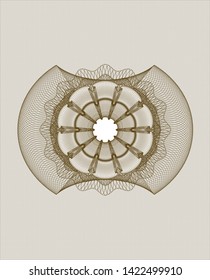 Brown money style rosette. Vector Illustration. Detailed.