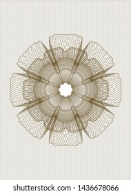 Brown money style rosette. Vector Illustration. Detailed.