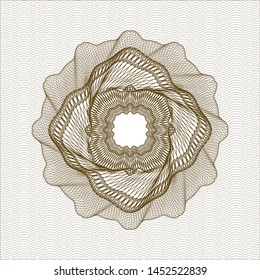 Brown money style rosette. Vector Illustration. Detailed.