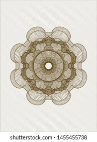 Brown money style rosette. Vector Illustration. Detailed.