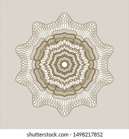 Brown money style rosette. Vector Illustration. Detailed.