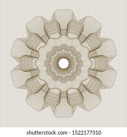 Brown money style rosette. Vector Illustration. Detailed.