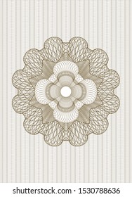 Brown money style rosette. Vector Illustration. Detailed.