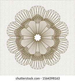 Brown money style rosette. Vector Illustration. Detailed.