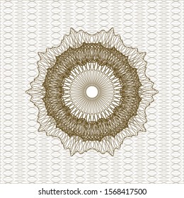 Brown money style rosette. Vector Illustration. Detailed.