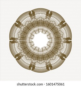Brown money style rosette. Vector Illustration. Detailed.