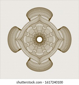 Brown money style rosette. Vector Illustration. Detailed.