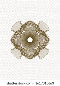 Brown money style rosette. Vector Illustration. Detailed.