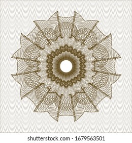 Rosette im braunen Geldstil. Vektorgrafik. Detaillierte Angaben.