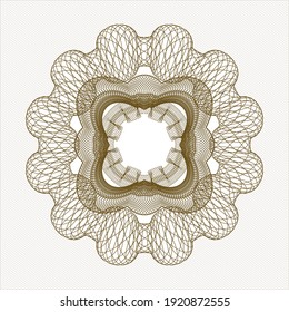 Rosette estilo dinero marrón. Ilustración vectorial. Detallado. 