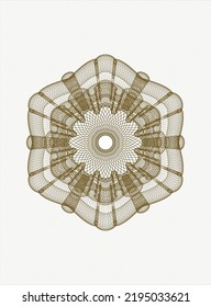 Brown money style rosette. Vector Illustration. Detailed. 