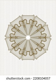 Brown money style rosette. Vector Illustration. Detailed. 
