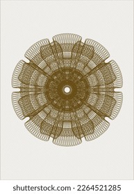 Brown money style rosette. Vector Illustration. Detailed. 