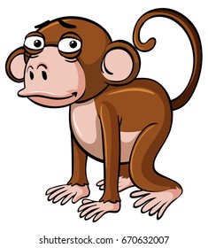 Brauner Affe mit trauriger Gesichtsgrafik