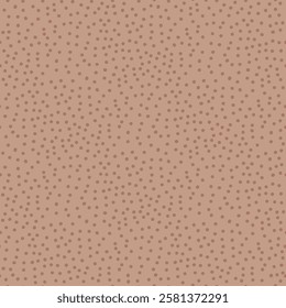 Brown monochrome seamless pattern. Polka dot print mocha mouse endless background. Abstract chocolate repeat cover. Minimal modern nude continuous ornament. Vector hand drawn illustration.