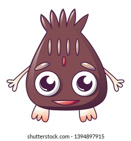Brown monster icon. Cartoon of brown monster vector icon for web design isolated on white background