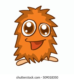 Brown monster for kids design cartoon