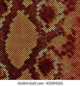 Brown mosaic imitating a snake skin. There is an option in the vector.