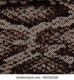 Brown mosaic imitating a snake skin. There is an option in the vector.
