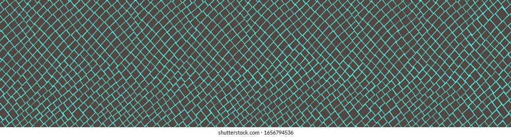 Brown mosaic on a blue background. Сhaotic mosaic texture. Square pattern with geometric design. Brown leather vector pattern.  Follow other mosaic patterns in my collections. 