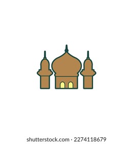 icono de la mezquita marrón Ramadán y Eid Islámico