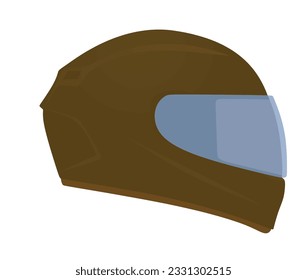 Brown motorcycle helmet. vector illustration