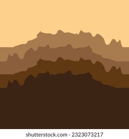 Diseño de gradiente de montaña marrón para carteles, logotipo, insignias, pegatinas, fondos, etc.