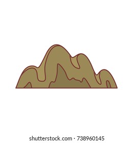 Brown mountain icon. Cartoon illustration of mountain vector icon for web isolated on white background