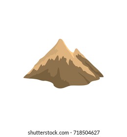 Brown mountain icon. Flat illustration of mountain vector icon for web isolated on white background