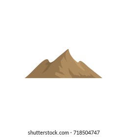 Brown mountain icon. Flat illustration of mountain vector icon for web isolated on white background
