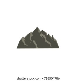 Brown mountain icon. Flat illustration of mountain vector icon for web isolated on white background