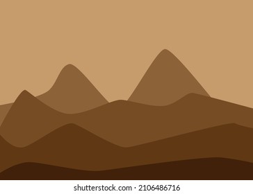 Brown mountains vector landscape background