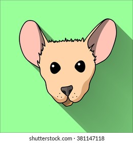 Brown mouse vector icon. Logo on green background. Spring, colorful.