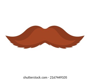 diseño bigote marrón sobre blanco