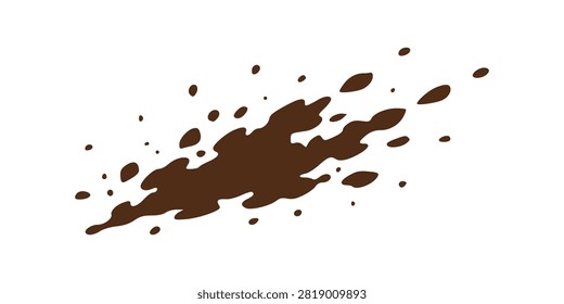 Brown Mud Splatter Texture On White Background