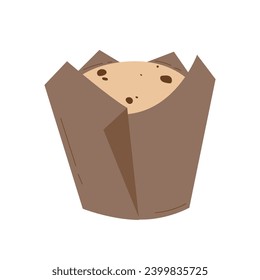 Muffin marrón. Ilustración vectorial plana moderna aislada en fondo blanco