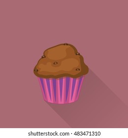 Brown Muffin in a purple paper