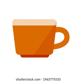 Brown mug Side view.Vector illustration that is easy to edit.