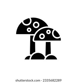 Brown Mushroom Filled Icon Vector Illustration