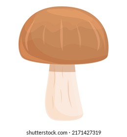 Brown mushroom icon cartoon vector. Shiitake food. Chinese mushroom